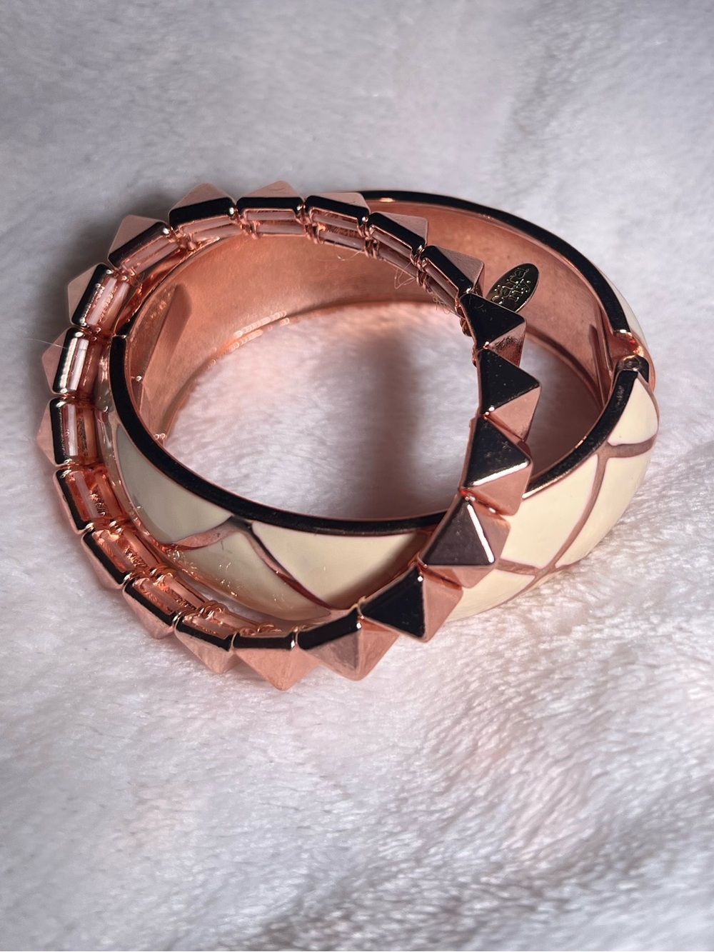 Rose Gold Women's Bracelet Set - Fashion Bracelet Duo